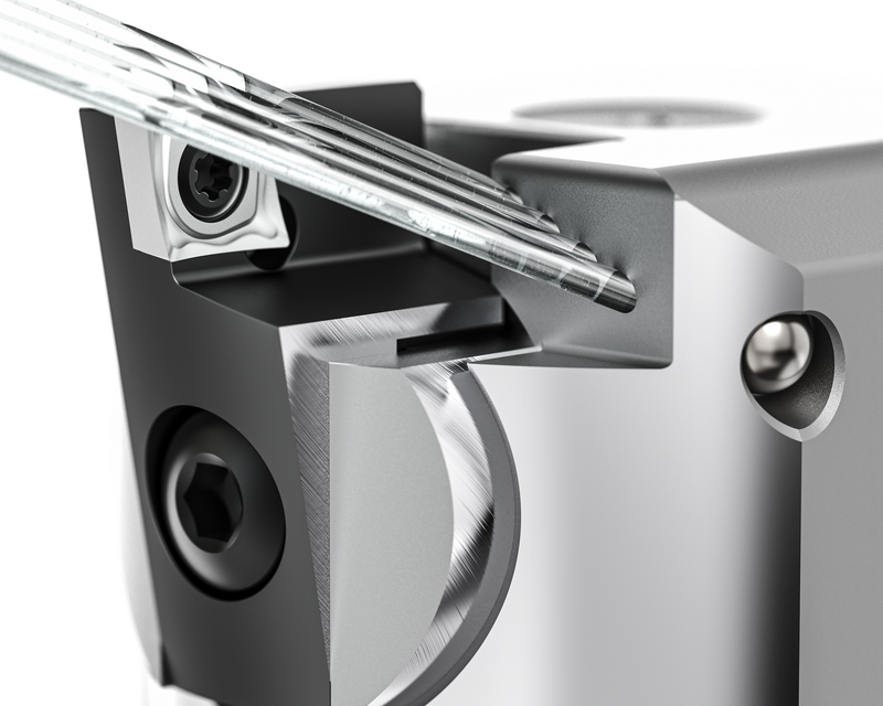 Multiple, high-pressure coolant channels directly to the cutting edge