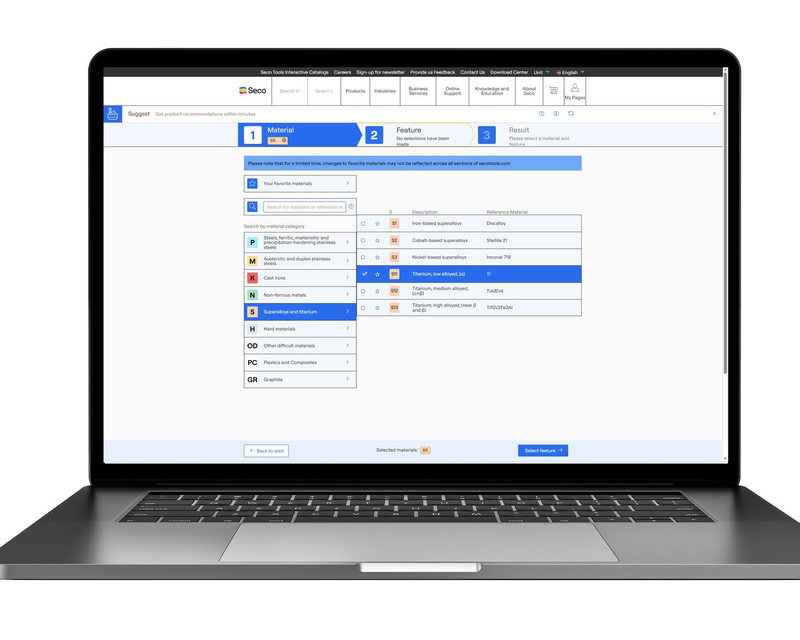 Start by choosing the material you are machining