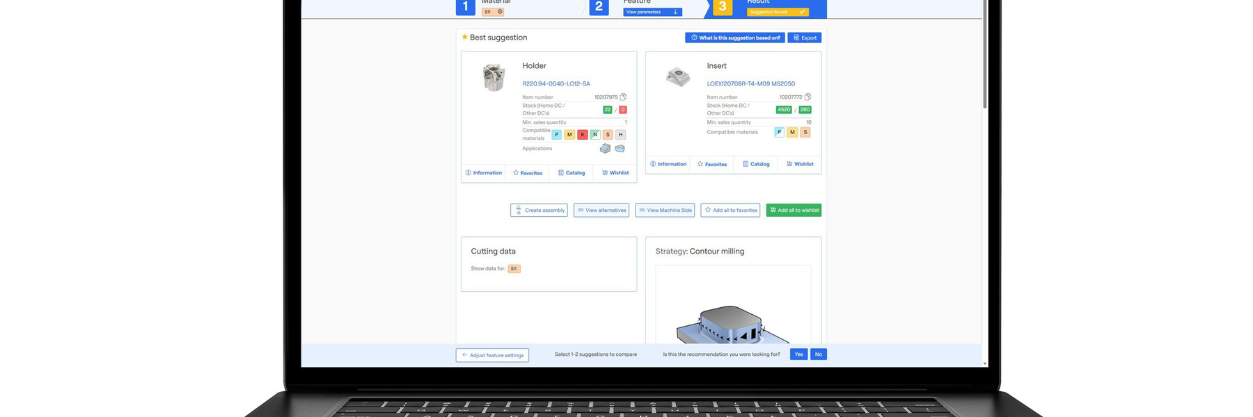 获取您的最佳刀具建议和更多备选方案