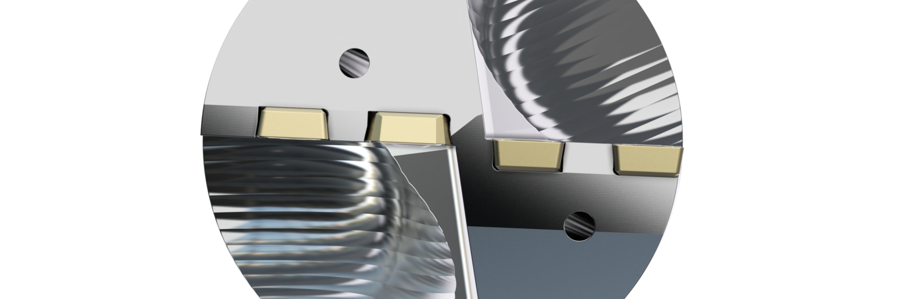 稳定的刀体结合经过优化的材质等级和槽型,可提供最高的生产率