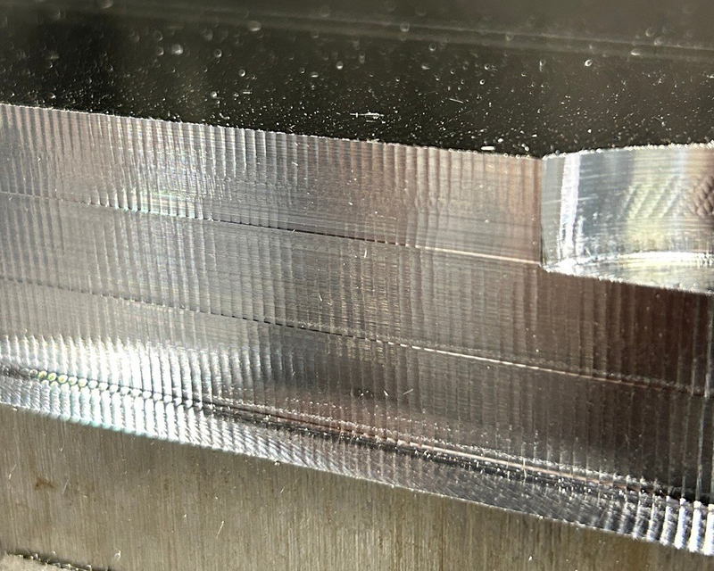 Chatter being visible on a shoulder milling operation
